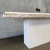 Vintage Post Modern Beige Travertine Console Table