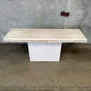 Vintage Post Modern Beige Travertine Console Table