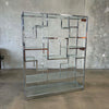 1970's Chrome & Glass Shelving Unit Bookcase