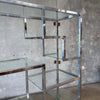 1970's Chrome & Glass Shelving Unit Bookcase