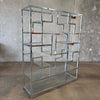 1970's Chrome & Glass Shelving Unit Bookcase