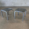 Pair of Mid Century Chrome & Smokey Glass Side Tables