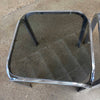 Pair of Mid Century Chrome & Smokey Glass Side Tables