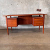 Mid Century Modern Teak Floating Top Desk By Peter Loving Nielsen