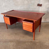 Mid Century Modern Teak Floating Top Desk By Peter Loving Nielsen