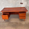 Mid Century Modern Teak Floating Top Desk By Peter Loving Nielsen