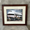 Vintage Framed Print Of A Boeing 747 & 1980s Ford Van