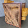 1970s Cane & Oak Upholstered Lounge Chair