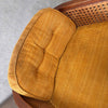 1970s Cane & Oak Upholstered Lounge Chair