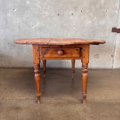 Antique Drop Leaf Pine Table w/ Drawers Circa 1800's