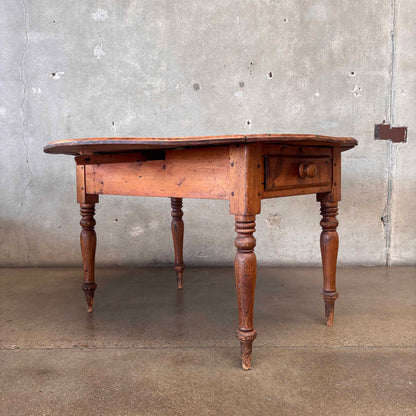 Antique Drop Leaf Pine Table w/ Drawers Circa 1800's
