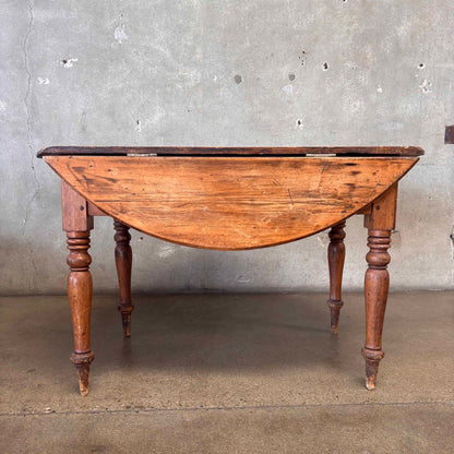 Antique Drop Leaf Pine Table w/ Drawers Circa 1800's