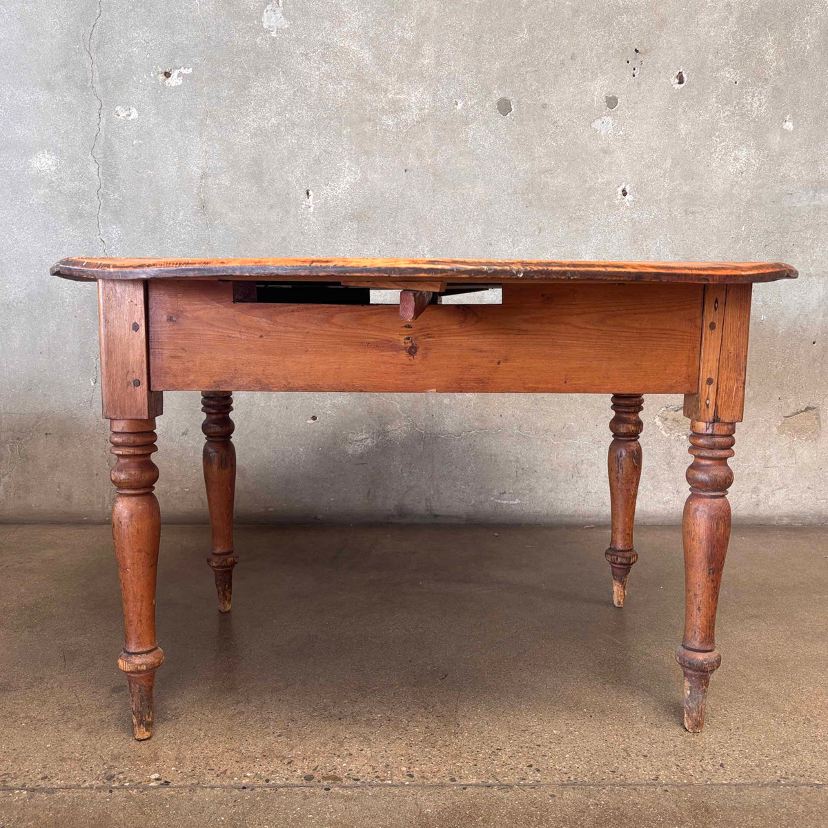 Antique Drop Leaf Pine Table w/ Drawers Circa 1800's