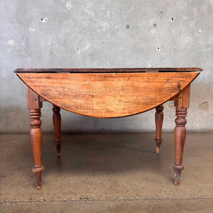Antique Drop Leaf Pine Table w/ Drawers Circa 1800's
