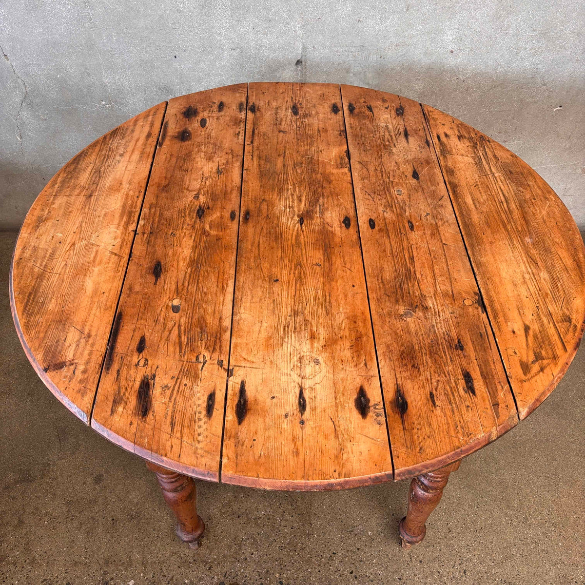 Antique Drop Leaf Pine Table w/ Drawers Circa 1800's