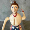 1991 Chris Botts (Solrang, CA Artist) Hand Carved Uncle Sam & Betsy Ross