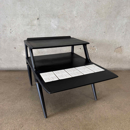 Early 60s Lane "Cosmopolitan Line" Two-Tier End Table w/ Ceramic Inlay