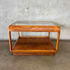 Vintage Oak & Glass Side Table