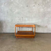 Vintage Oak & Glass Side Table