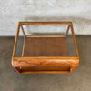 Vintage Oak & Glass Side Table