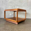 Vintage Oak & Glass Side Table