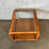 Vintage Oak & Glass Side Table
