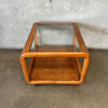 Vintage Oak & Glass Side Table