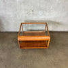 Vintage Oak & Glass Side Table