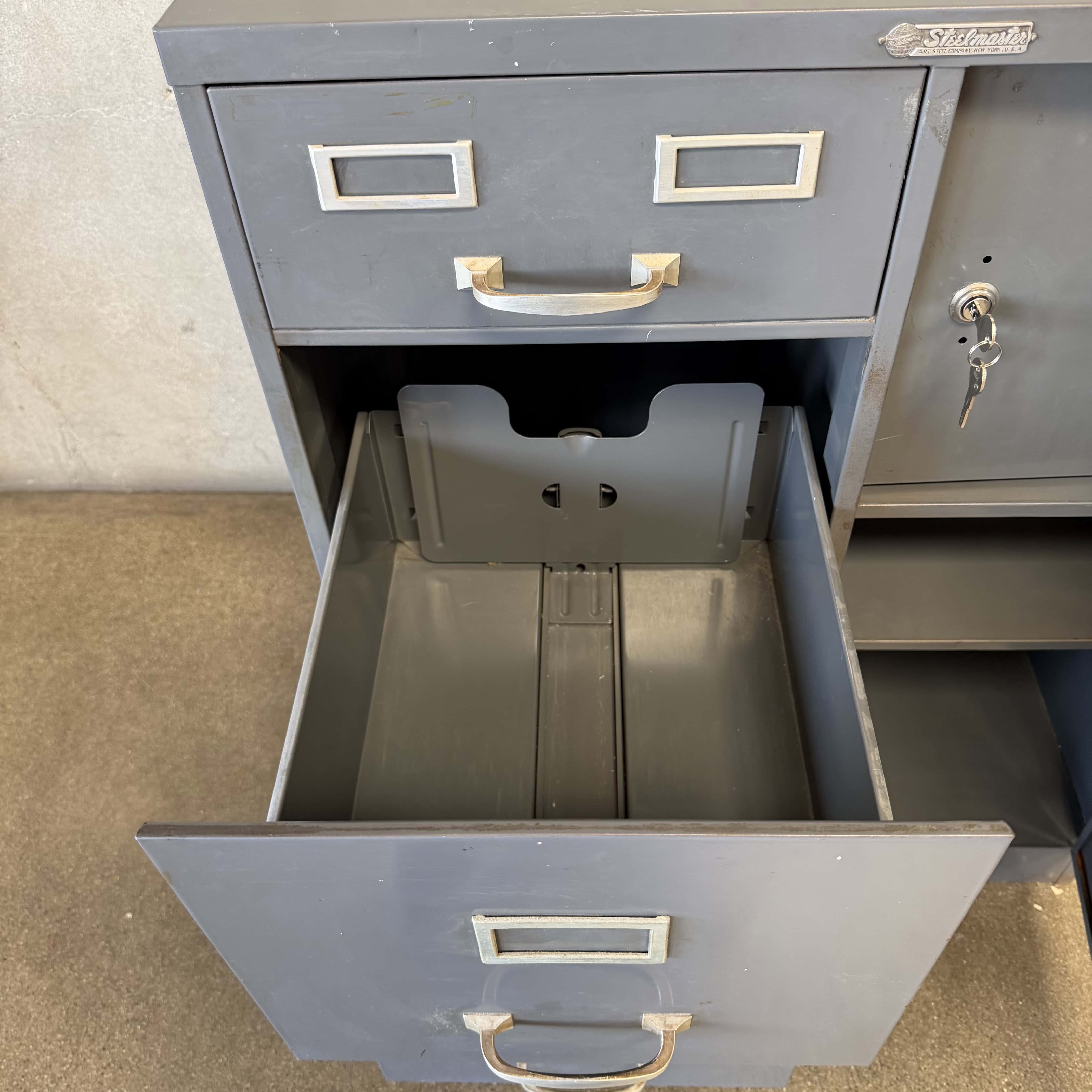 1940's Steelmaster All Metal Office Cabinet w/Keys
