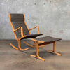 Tendo Moko Heron Rocking Chair With Ottoman - In New Leather