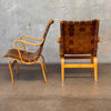 Pair of Bruno Mathsson Eva Chairs With Ottoman - New Leather