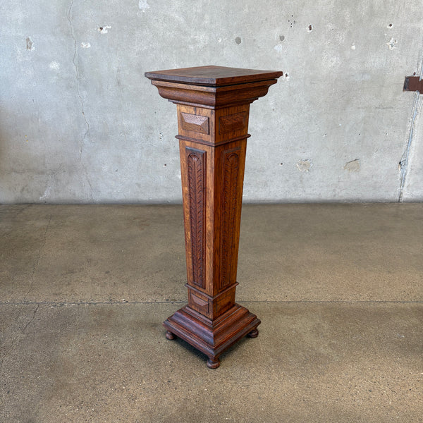 Antique Oak Pedestal, Early 19th Century