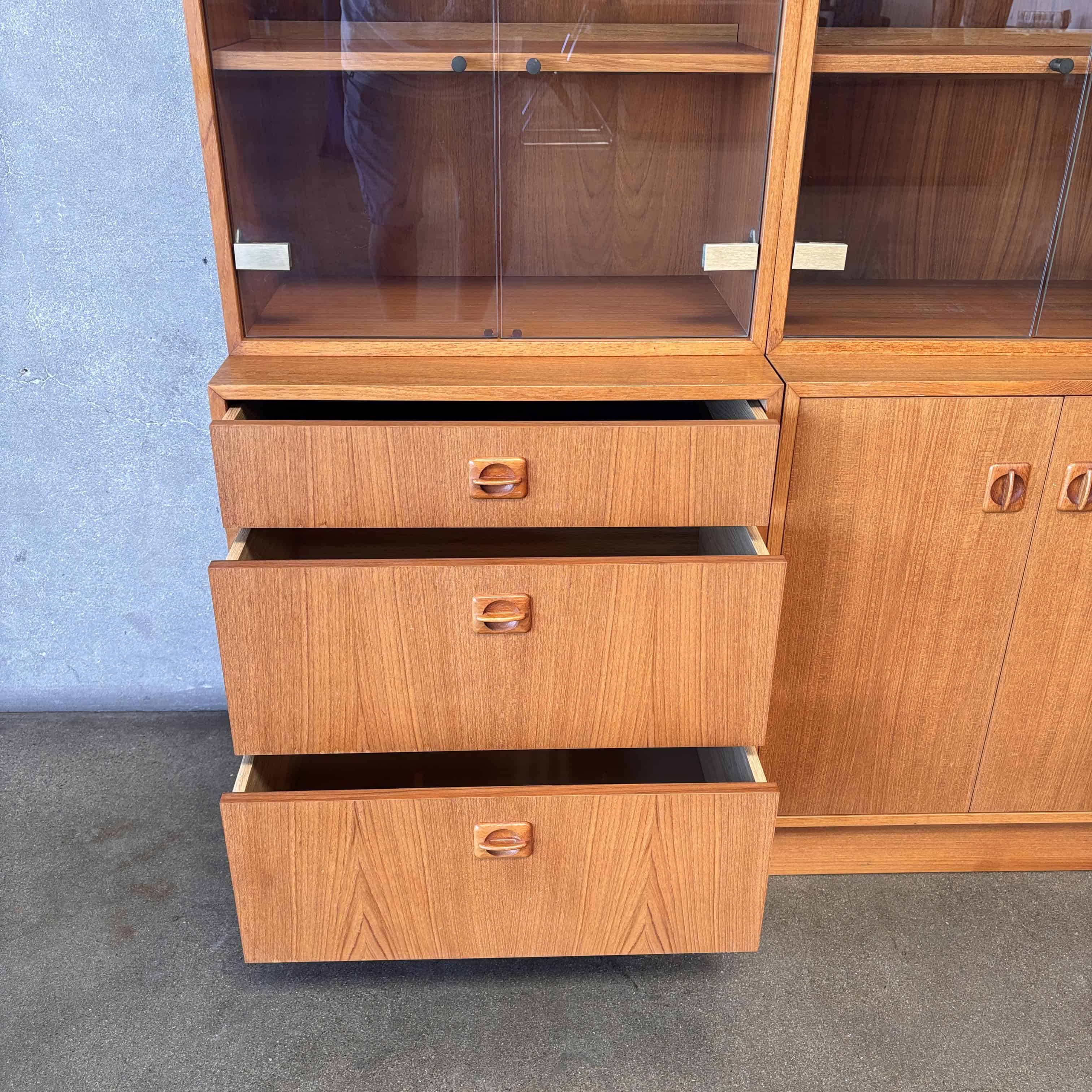 Vintage Danish Teak Bookshelves, Two Side-by-Side