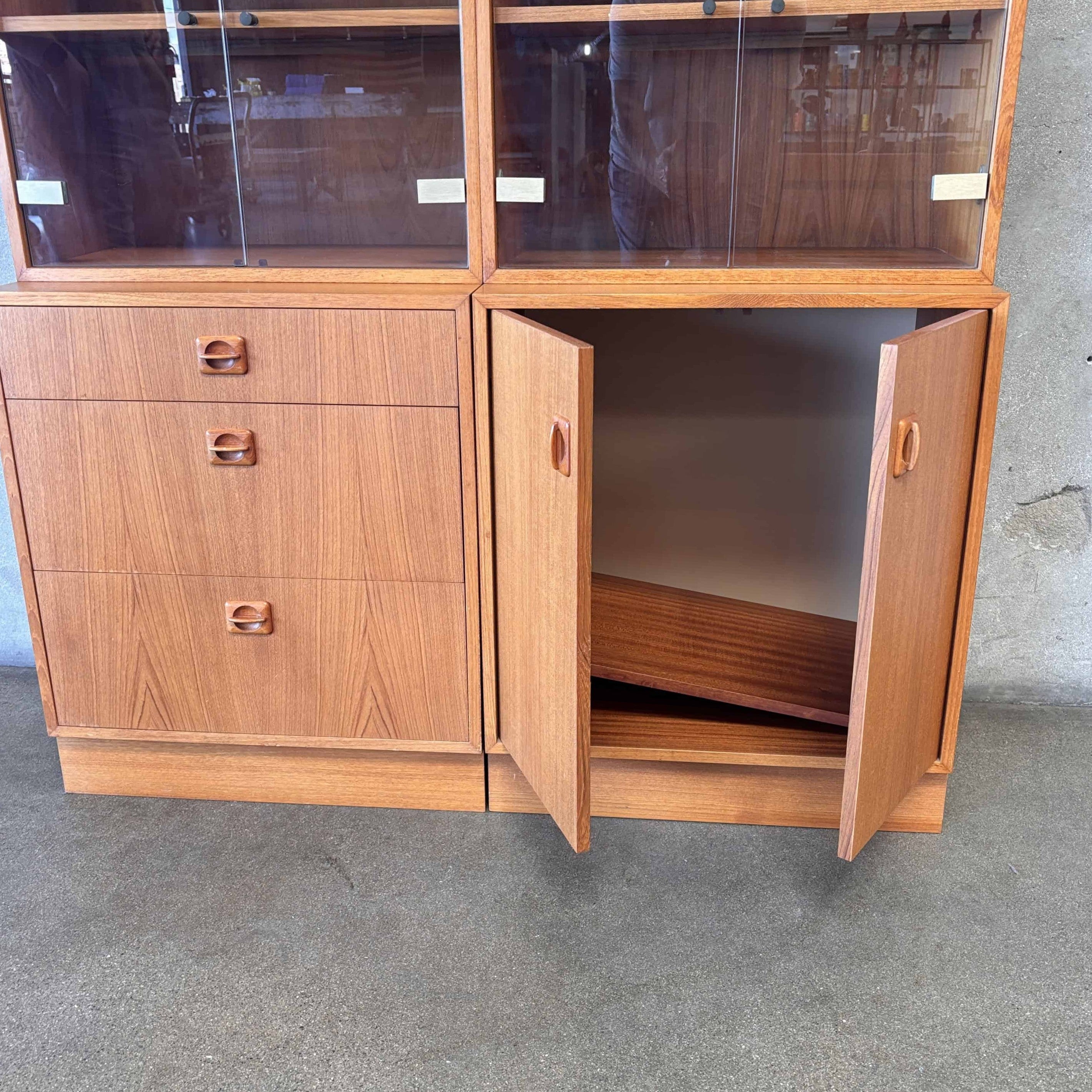Vintage Danish Teak Bookshelves, Two Side-by-Side