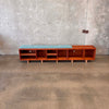 Mahogany Vinyl Storage Bench Hand Built in Long Beach by Pete Deeble Furniture
