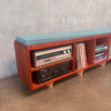 Mahogany Vinyl Storage Bench Hand Built in Long Beach by Pete Deeble Furniture