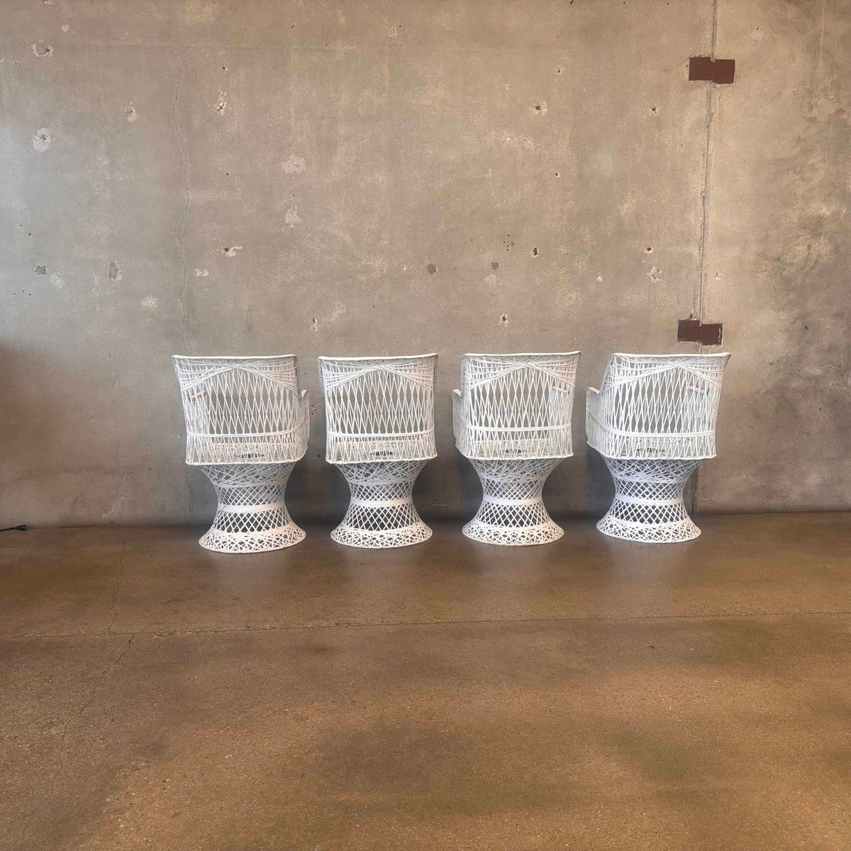 Set of Four Vintage Woodard Chairs