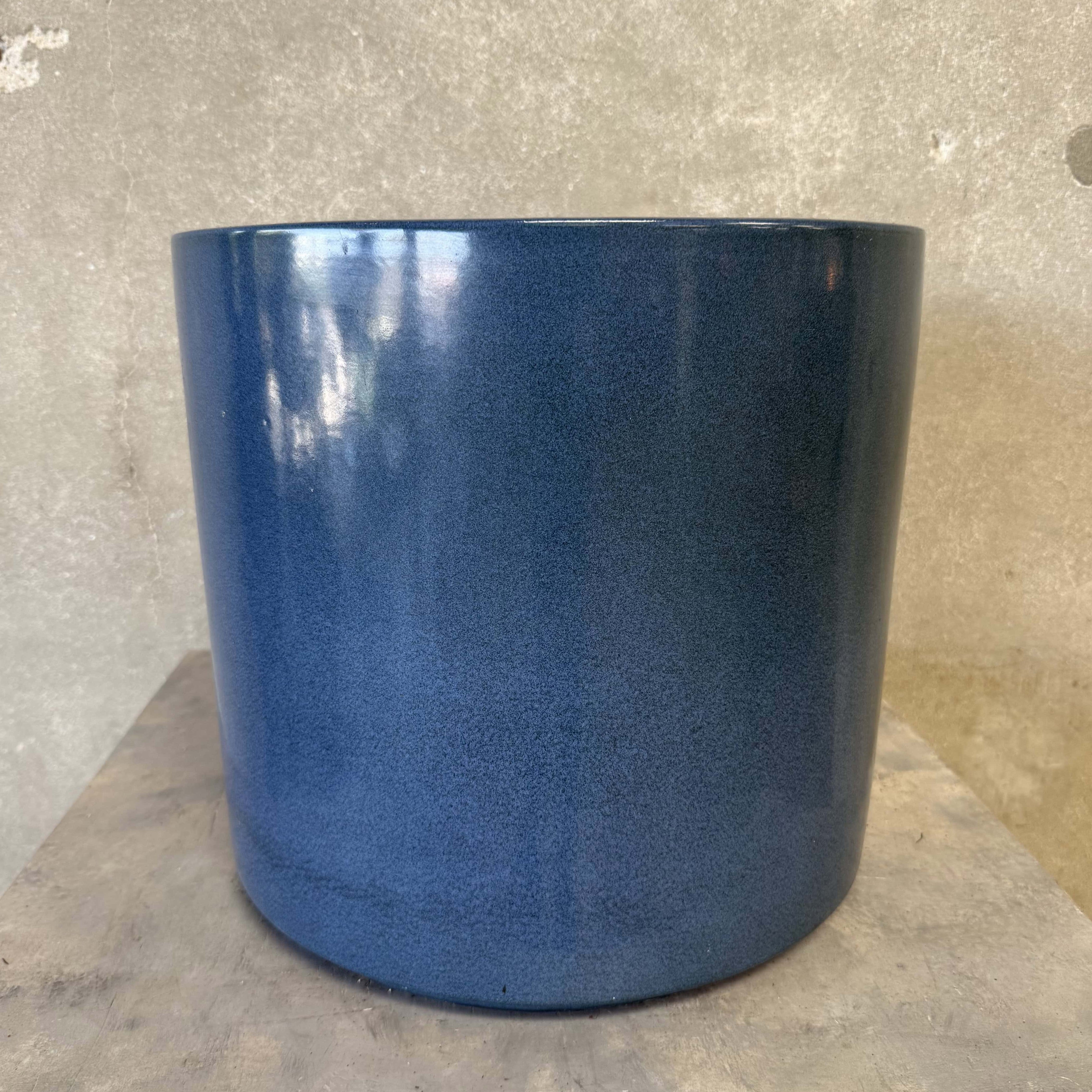 navy plant pot Blue Speckled Gainey Planter Pot