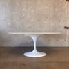Modern Tulip Oral Dining Table w/ Marble Top