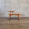 50s Two-Tier Formica Top Side Table w/ Brass Ball Pencil Legs