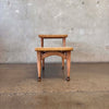50s Two-Tier Formica Top Side Table w/ Brass Ball Pencil Legs