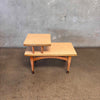 50s Two-Tier Formica Top Side Table w/ Brass Ball Pencil Legs