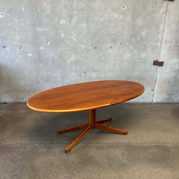 Mid Century Walnut Dining / Conference Table with X Base