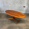 Mid Century Walnut Dining / Conference Table with X Base