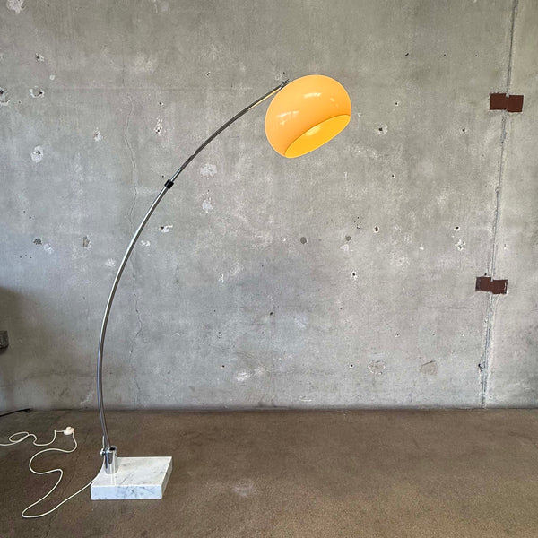 70's Space Age Modern Italian Telescopic Arc Lamp w/ Pitch Adjustment