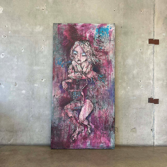 Large Colorful Painting of Woman