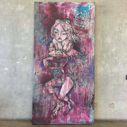 Large Colorful Painting of Woman