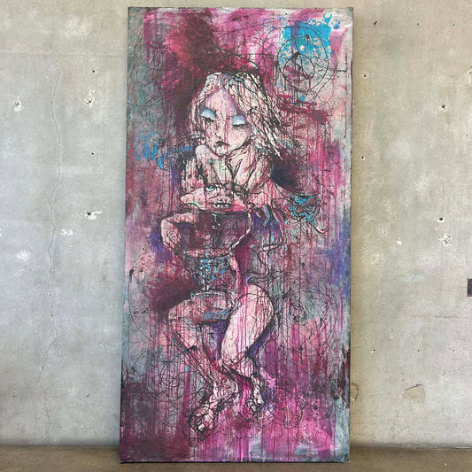 Large Colorful Painting of Woman