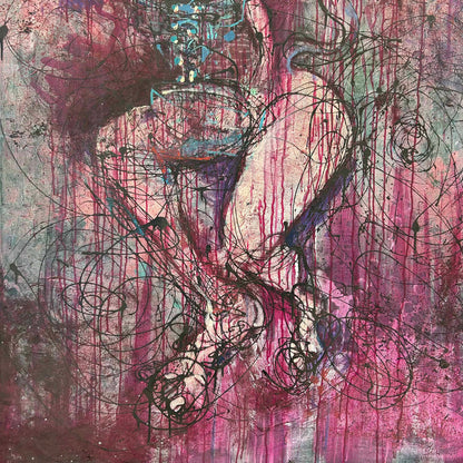 Large Colorful Painting of Woman