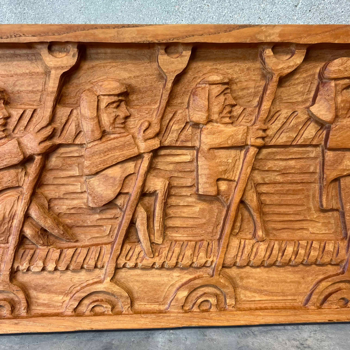 Vintage Mid Century Modern Carved Panel by Evelyn Ackerman